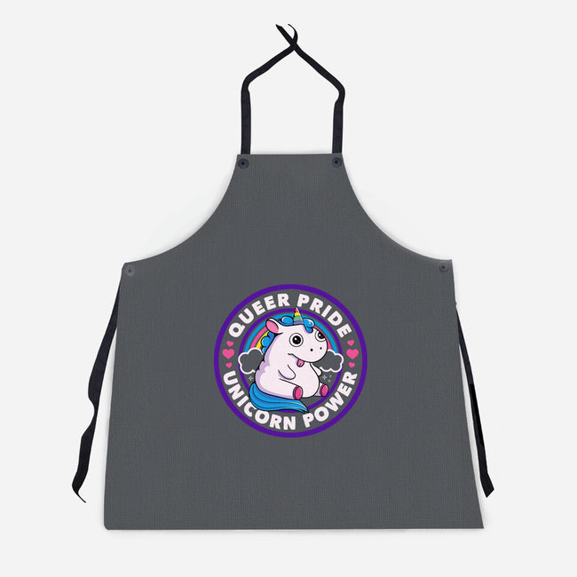 Queer Pride Unicorn Power-Unisex-Kitchen-Apron-tobefonseca