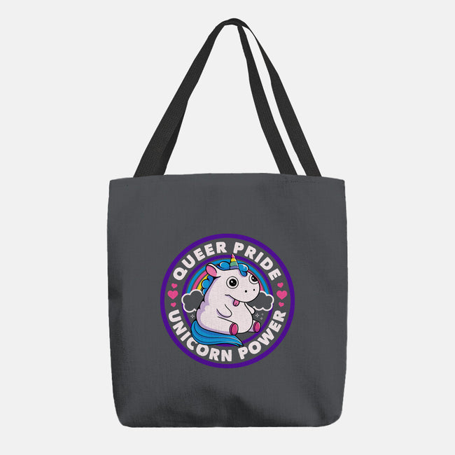 Queer Pride Unicorn Power-None-Basic Tote-Bag-tobefonseca