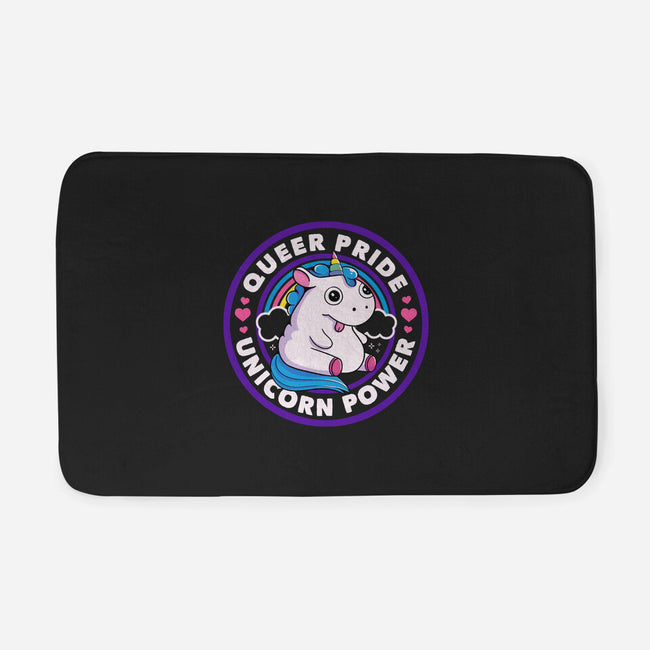 Queer Pride Unicorn Power-None-Memory Foam-Bath Mat-tobefonseca