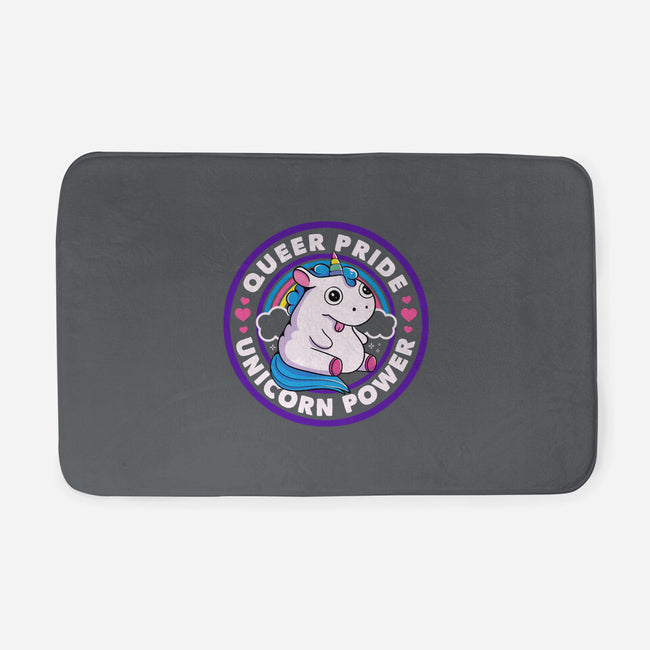 Queer Pride Unicorn Power-None-Memory Foam-Bath Mat-tobefonseca