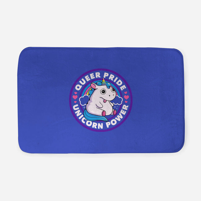 Queer Pride Unicorn Power-None-Memory Foam-Bath Mat-tobefonseca