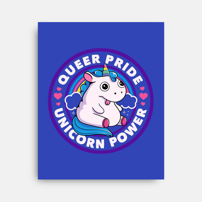 Queer Pride Unicorn Power-None-Stretched-Canvas-tobefonseca