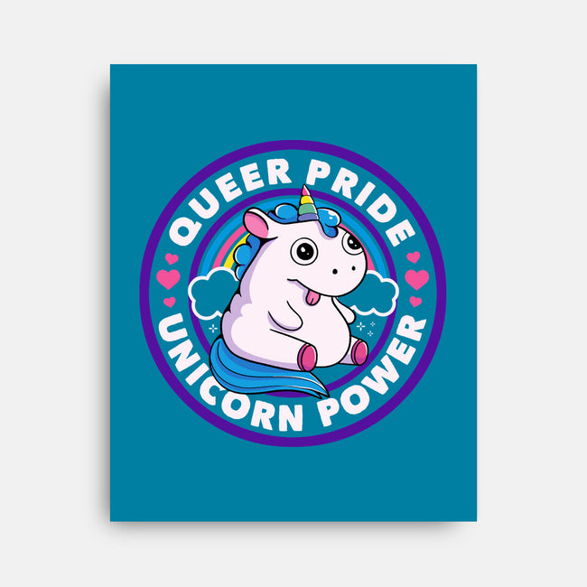 Queer Pride Unicorn Power-None-Stretched-Canvas-tobefonseca