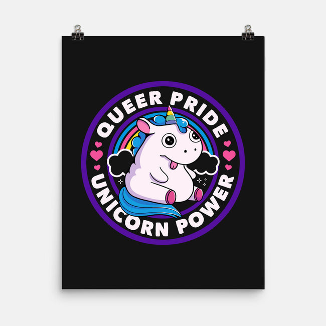 Queer Pride Unicorn Power-None-Matte-Poster-tobefonseca