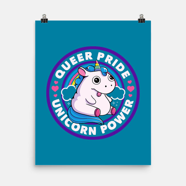 Queer Pride Unicorn Power-None-Matte-Poster-tobefonseca