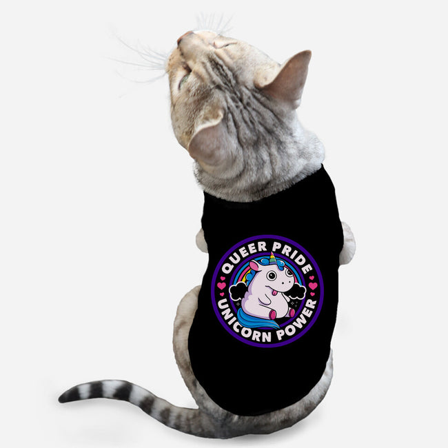 Queer Pride Unicorn Power-Cat-Basic-Pet Tank-tobefonseca