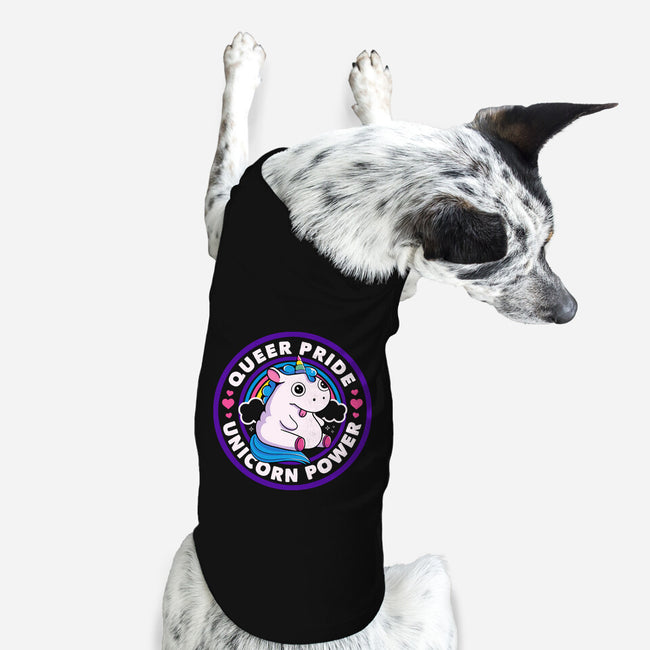 Queer Pride Unicorn Power-Dog-Basic-Pet Tank-tobefonseca