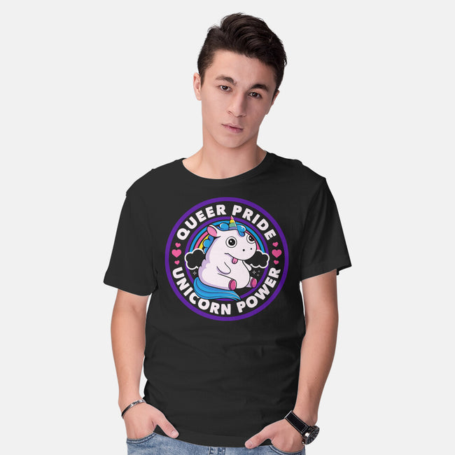 Queer Pride Unicorn Power-Mens-Basic-Tee-tobefonseca