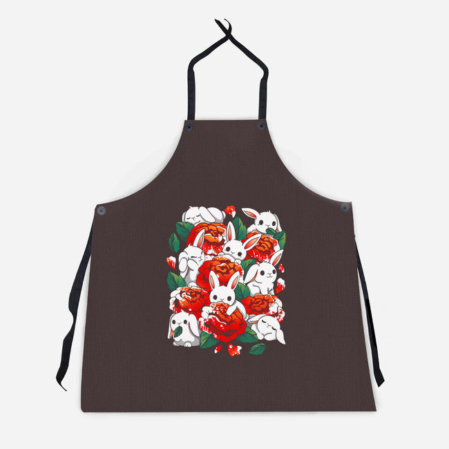 White Rabbit Rose-Unisex-Kitchen-Apron-Vallina84