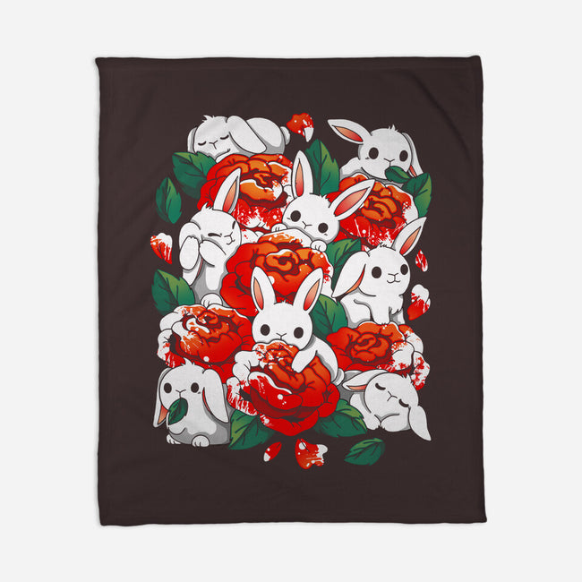 White Rabbit Rose-None-Fleece-Blanket-Vallina84