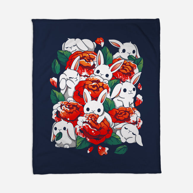 White Rabbit Rose-None-Fleece-Blanket-Vallina84