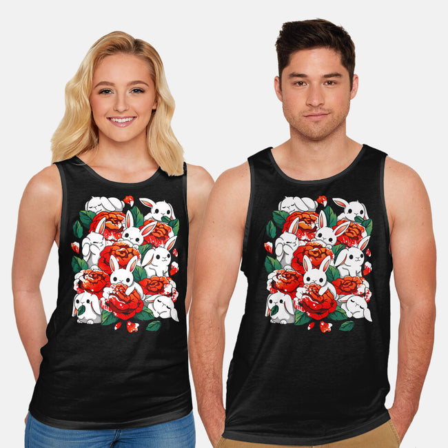 White Rabbit Rose-Unisex-Basic-Tank-Vallina84