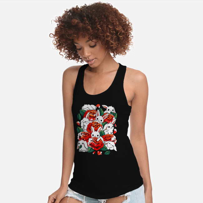 White Rabbit Rose-Womens-Racerback-Tank-Vallina84