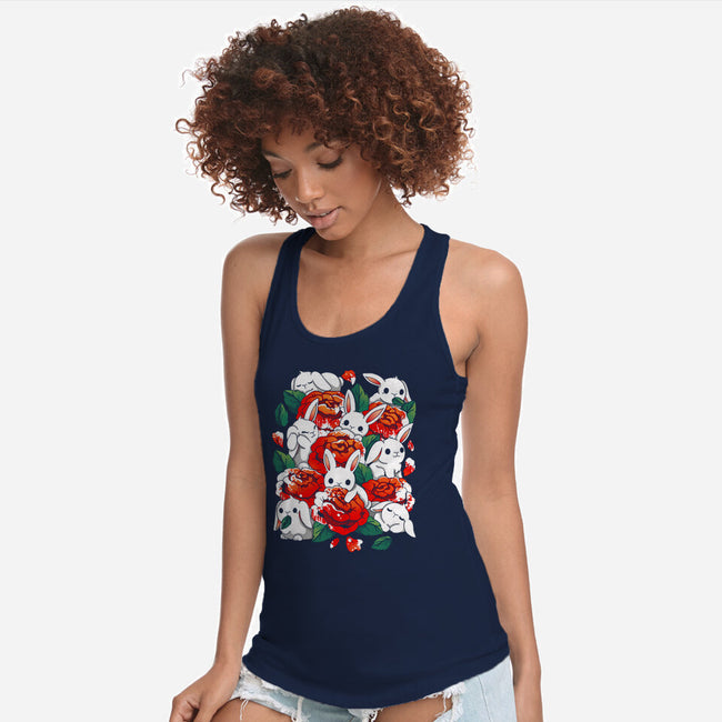 White Rabbit Rose-Womens-Racerback-Tank-Vallina84