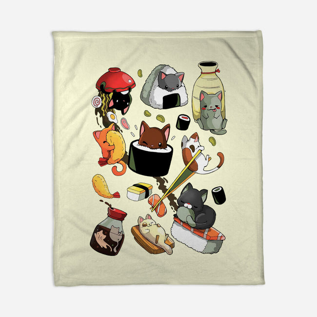 Sushi Kittens-None-Fleece-Blanket-Vallina84