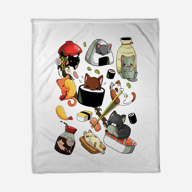 Sushi Kittens-None-Fleece-Blanket-Vallina84