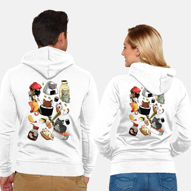 Sushi Kittens-Unisex-Zip-Up-Sweatshirt-Vallina84