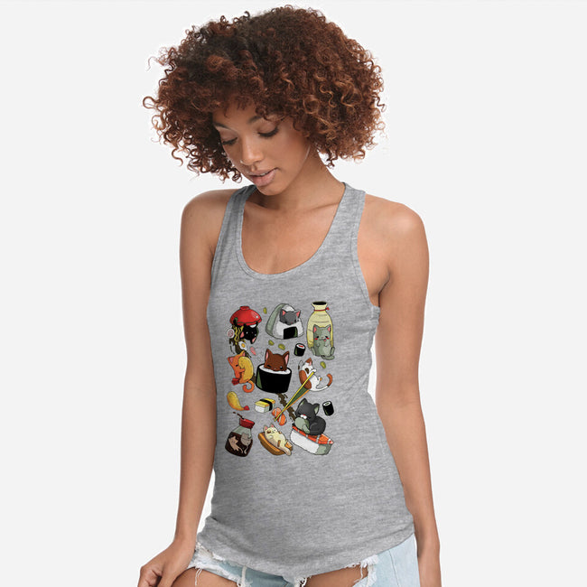 Sushi Kittens-Womens-Racerback-Tank-Vallina84