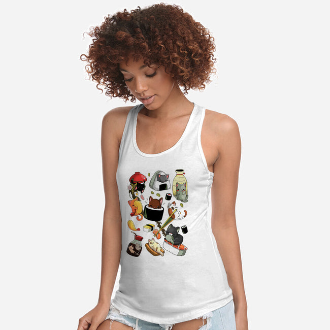 Sushi Kittens-Womens-Racerback-Tank-Vallina84