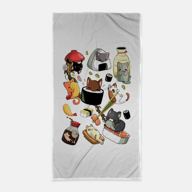 Sushi Kittens-None-Beach-Towel-Vallina84