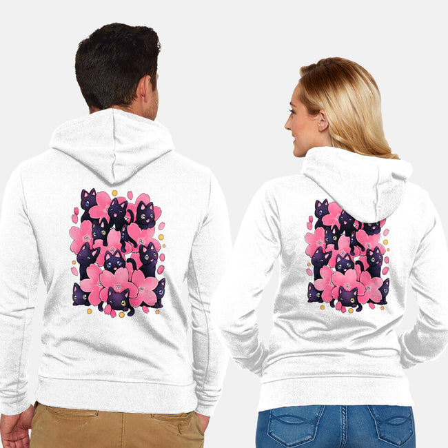 Sakura Cats-Unisex-Zip-Up-Sweatshirt-Vallina84