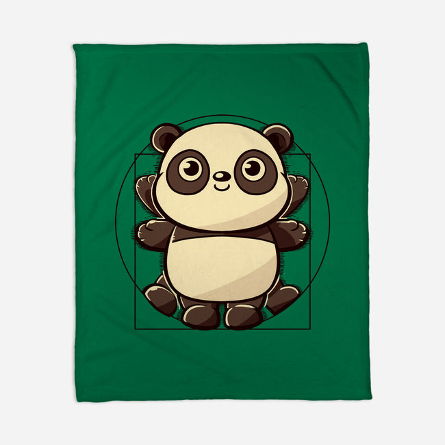 Vitruvian Panda-None-Fleece-Blanket-koalastudio