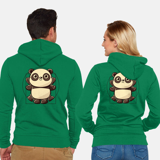 Vitruvian Panda-Unisex-Zip-Up-Sweatshirt-koalastudio