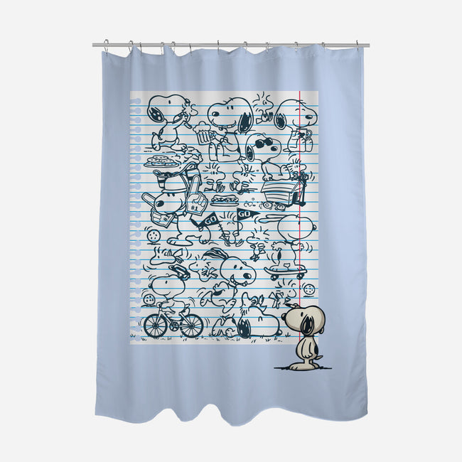 Doodle Beagle-None-Polyester-Shower Curtain-Xentee