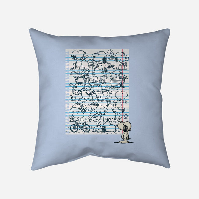 Doodle Beagle-None-Removable Cover-Throw Pillow-Xentee