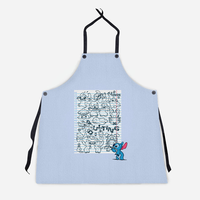 Doodle Alien-Unisex-Kitchen-Apron-Xentee