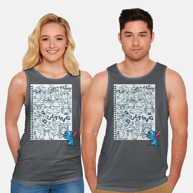 Doodle Alien-Unisex-Basic-Tank-Xentee