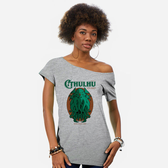 Cthulhu Magazine-Womens-Off Shoulder-Tee-Hafaell