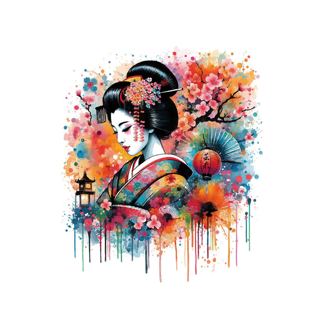 Geiko Watercolor-None-Removable Cover-Throw Pillow-DrMonekers