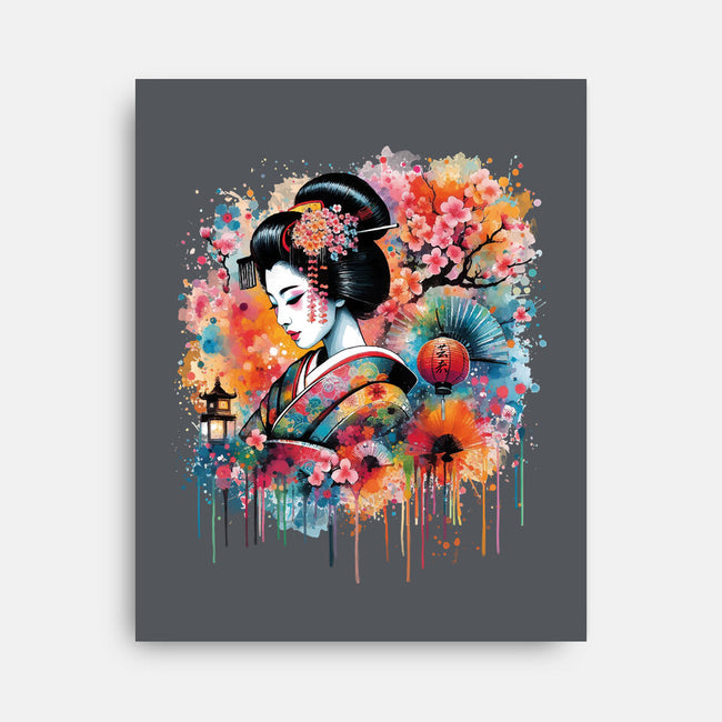 Geiko Watercolor-None-Stretched-Canvas-DrMonekers