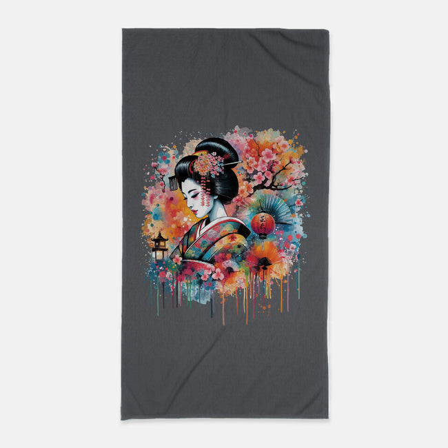 Geiko Watercolor-None-Beach-Towel-DrMonekers