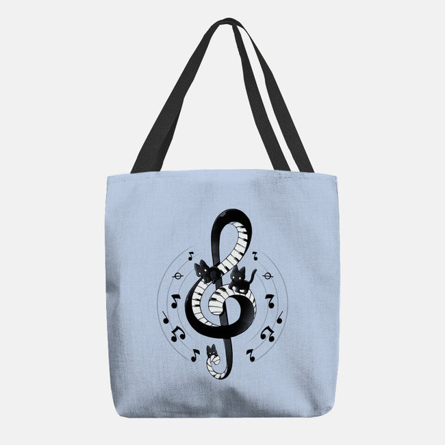 Violin Key Kittens-None-Basic Tote-Bag-Vallina84