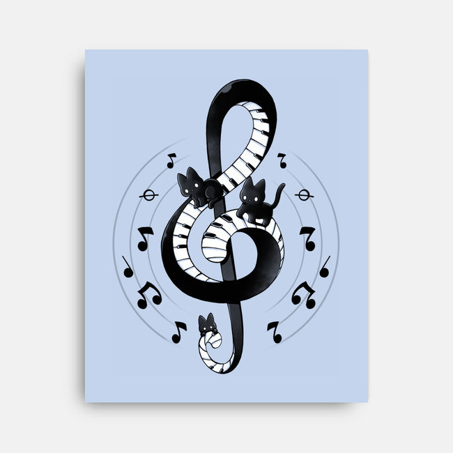 Violin Key Kittens-None-Stretched-Canvas-Vallina84