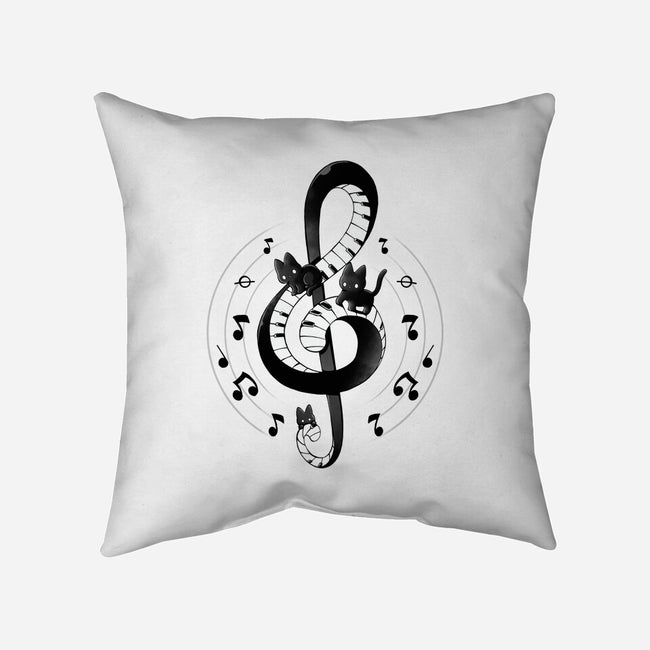 Violin Key Kittens-None-Removable Cover-Throw Pillow-Vallina84