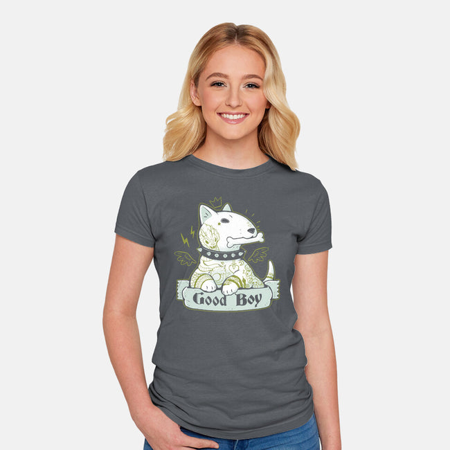 Bull Terrier Tattoo-Womens-Fitted-Tee-xMorfina