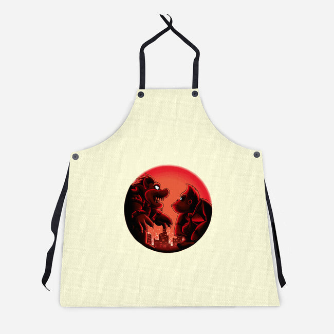 Koopa Vs Kong-Unisex-Kitchen-Apron-rmatix