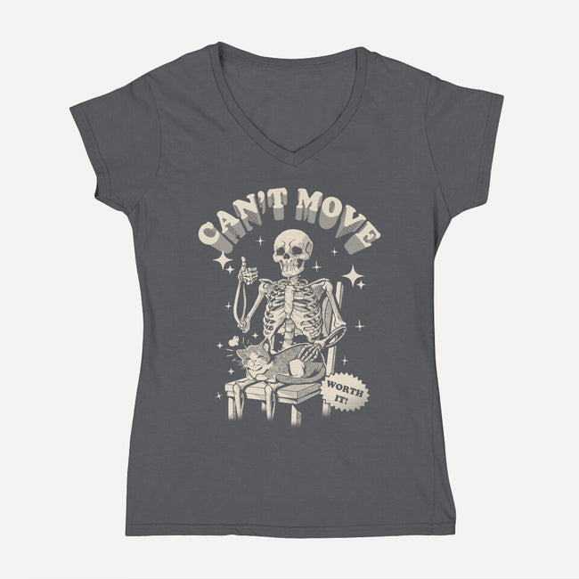 Can't Move-Womens-V-Neck-Tee-Gazo1a