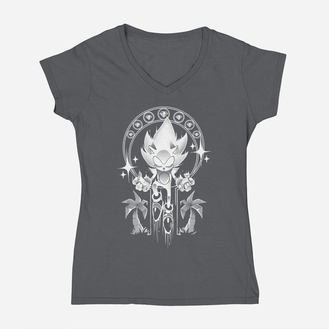 Seven Chaos-Womens-V-Neck-Tee-Gazo1a