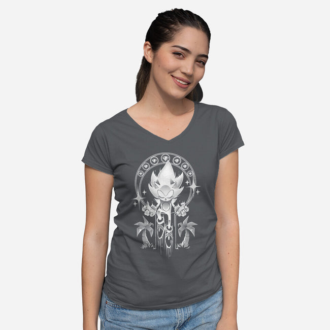 Seven Chaos-Womens-V-Neck-Tee-Gazo1a