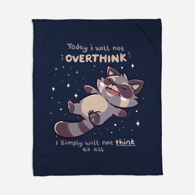 No Thoughts Raccoon-None-Fleece-Blanket-TechraNova