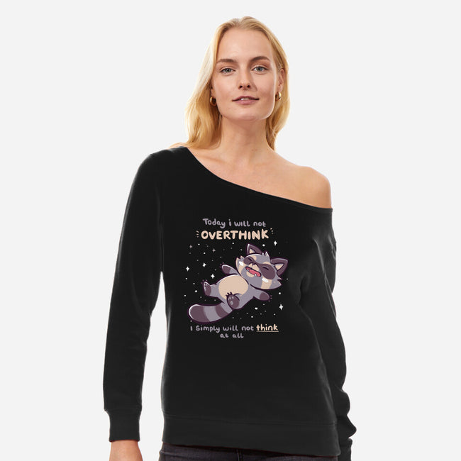 No Thoughts Raccoon-Womens-Off Shoulder-Sweatshirt-TechraNova