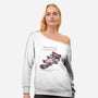 No Thoughts Raccoon-Womens-Off Shoulder-Sweatshirt-TechraNova