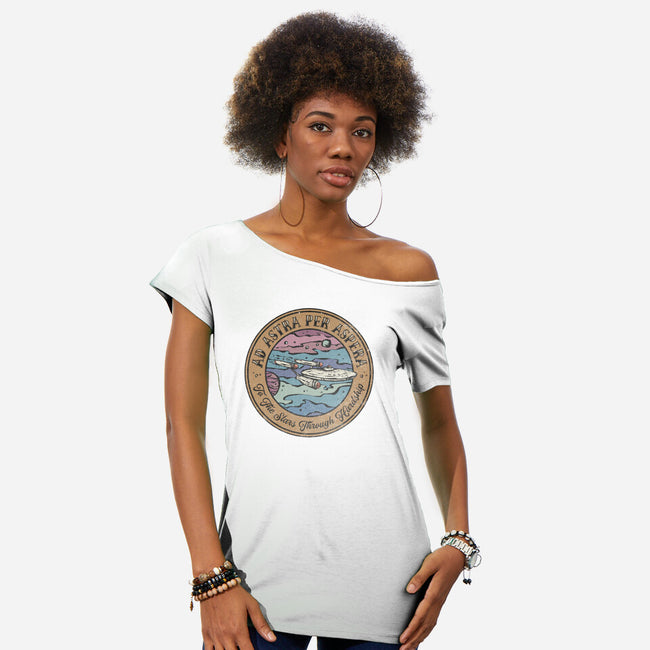 Ad Astra Per Asprea-Womens-Off Shoulder-Tee-kg07