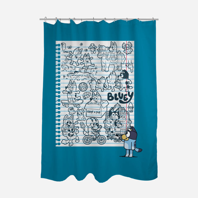 Doodle Heeler-None-Polyester-Shower Curtain-Xentee