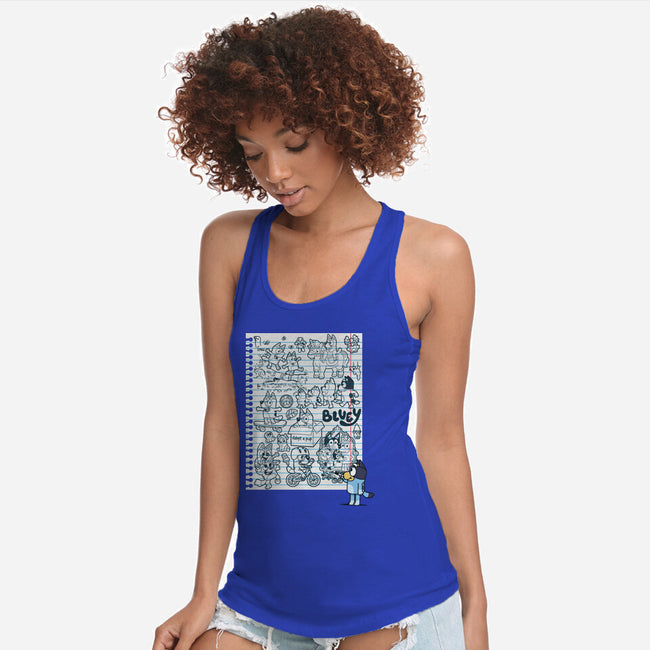 Doodle Heeler-Womens-Racerback-Tank-Xentee