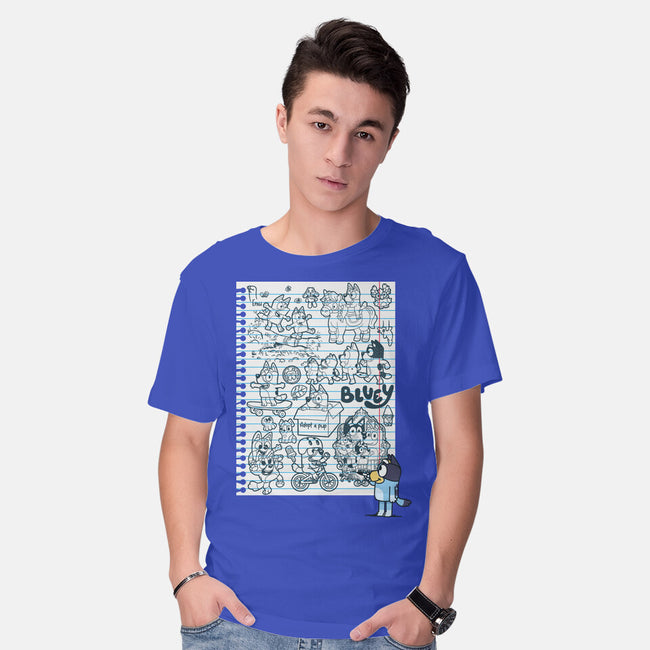 Doodle Heeler-Mens-Basic-Tee-Xentee